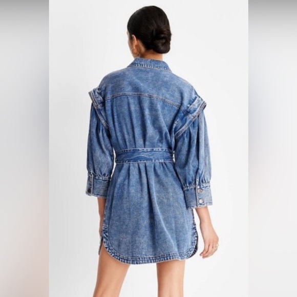 NWT Future Collective Kahlana Barfield Brown Target Long Sleeve Denim Dress - Picture 2 of 3